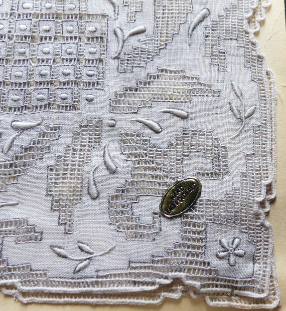 Brand new two handmade pulled thread embroidered … - image 3