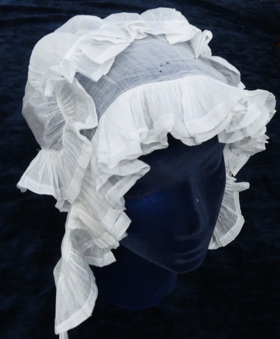 Antique Victorian adult soft cotton bonnet color e