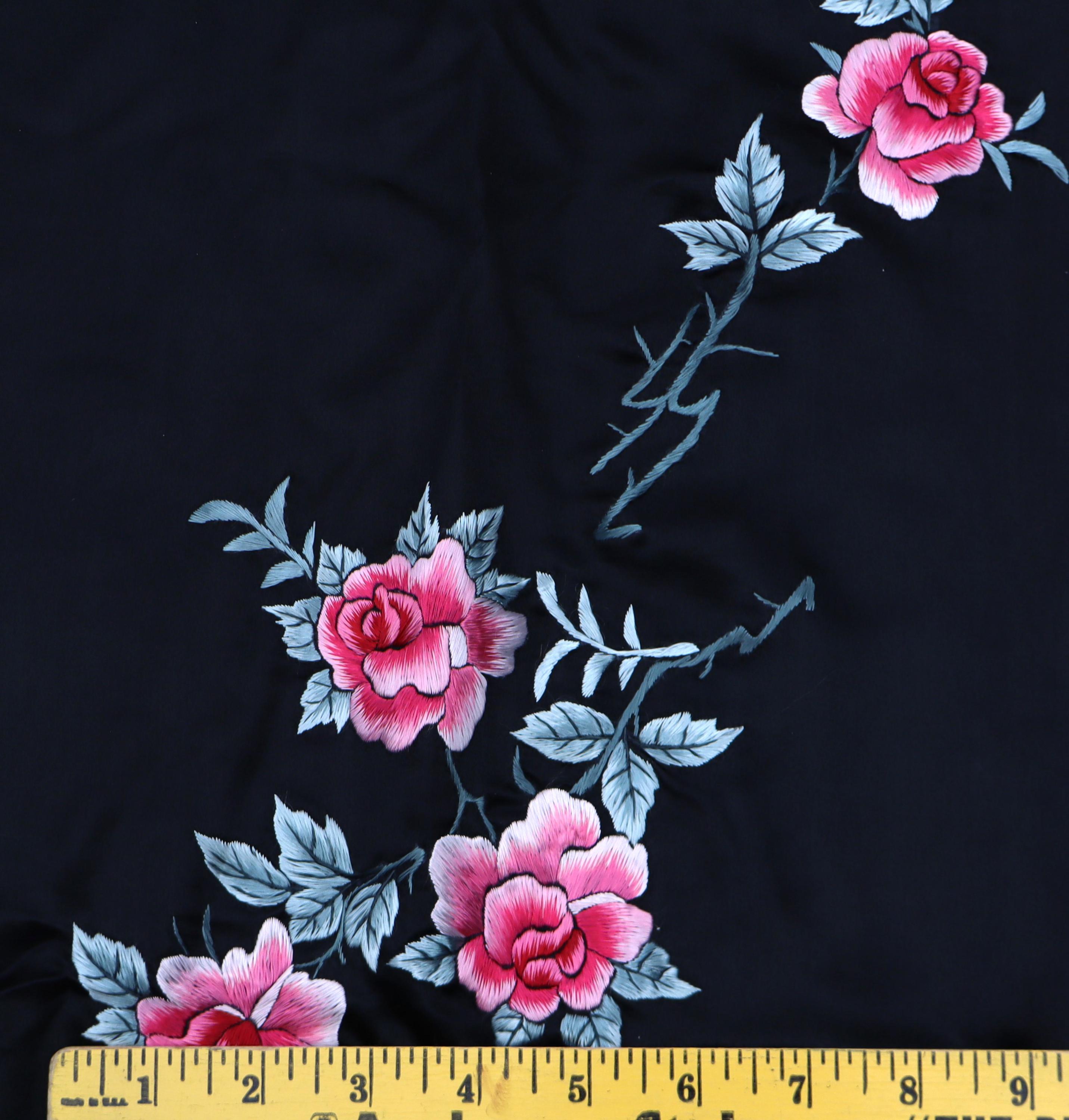 344 へっぽこ先生　コート　花柄　レース　ブラック　薔薇　ハンドメイド 即納】ブラック×パープル♡ 裾にお花を咲かせたハンドメイドの