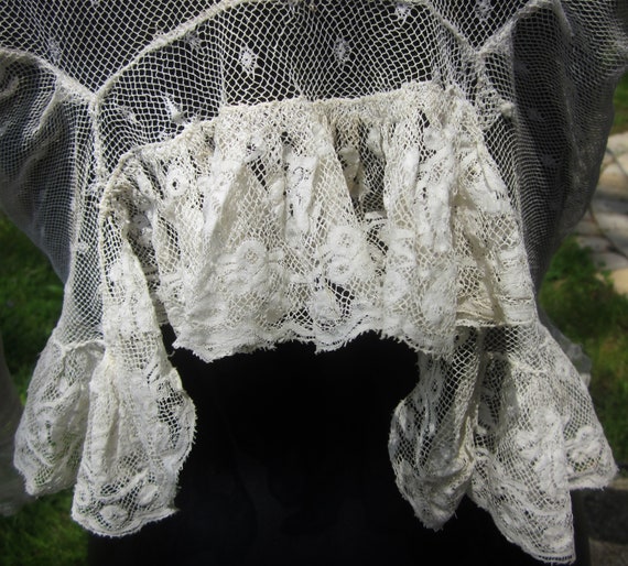 Antique 19th C French lace dress blouse color lig… - image 3