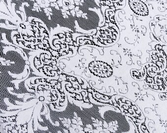 ヴィンテージ ヘビー クエーカー レース テーブルクロス 59 インチ x