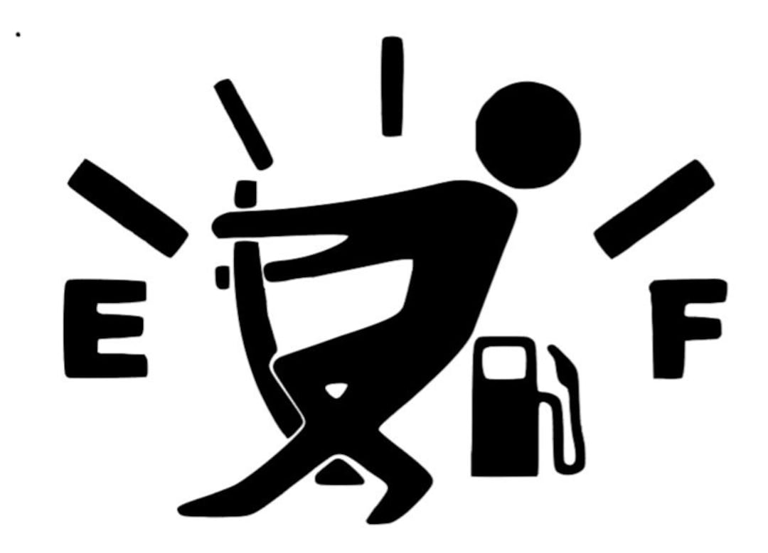 Stickman Pulling Gas Gauge off Empty Car Decal Window Decal racecar Etsy