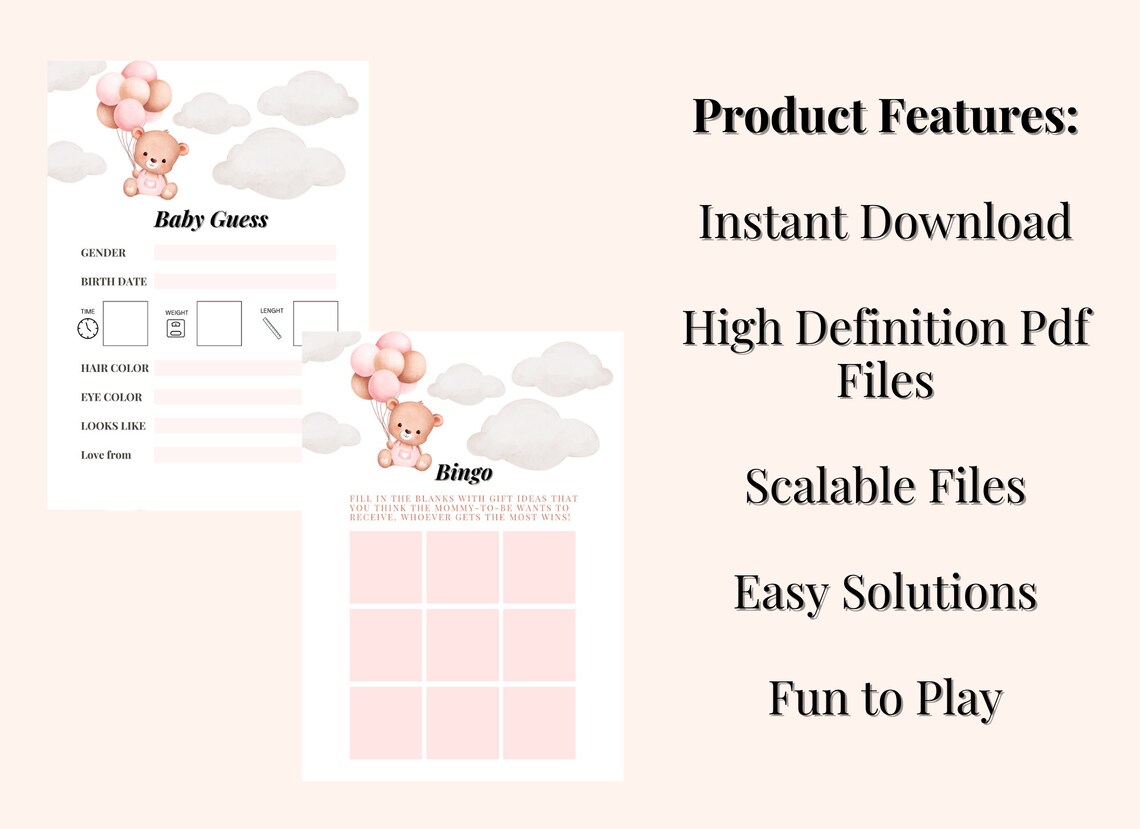 Baby Shower Games, Baby Shower Games Bundle, Baby Shower Games