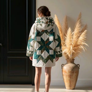 Quilted Batik Hooded Jacket