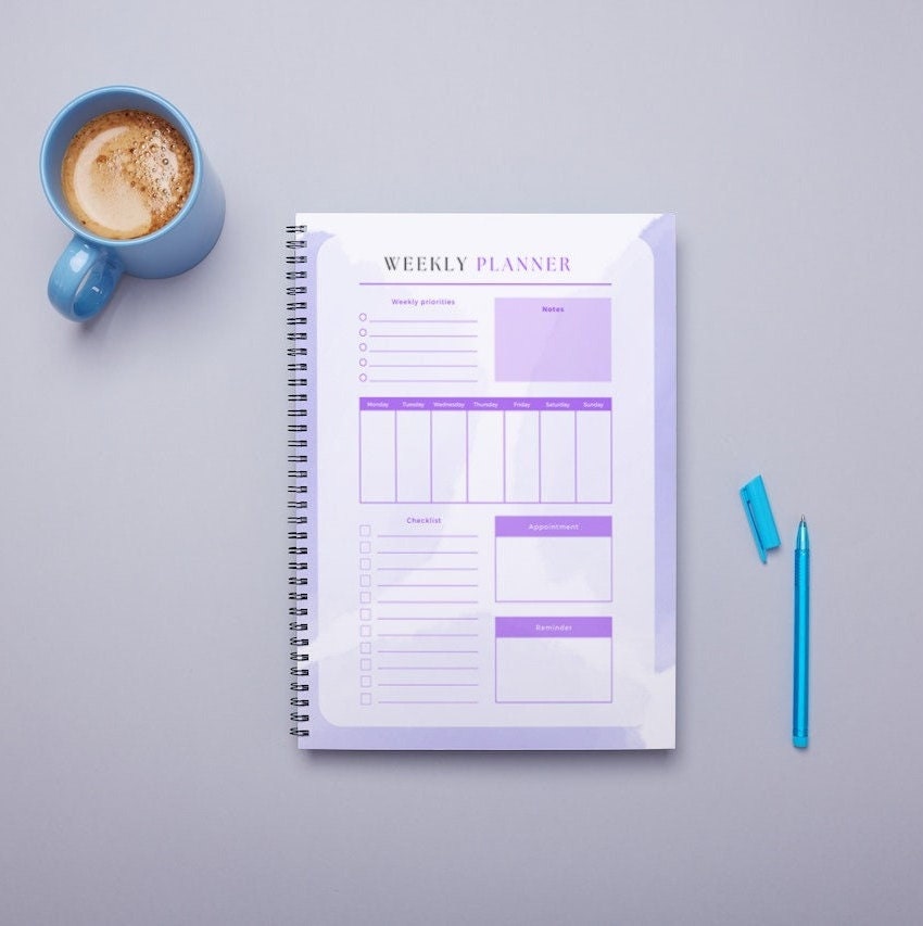Daily, Weekly, and Monthly Planner Bundle - 5 Colours + Black and White ...