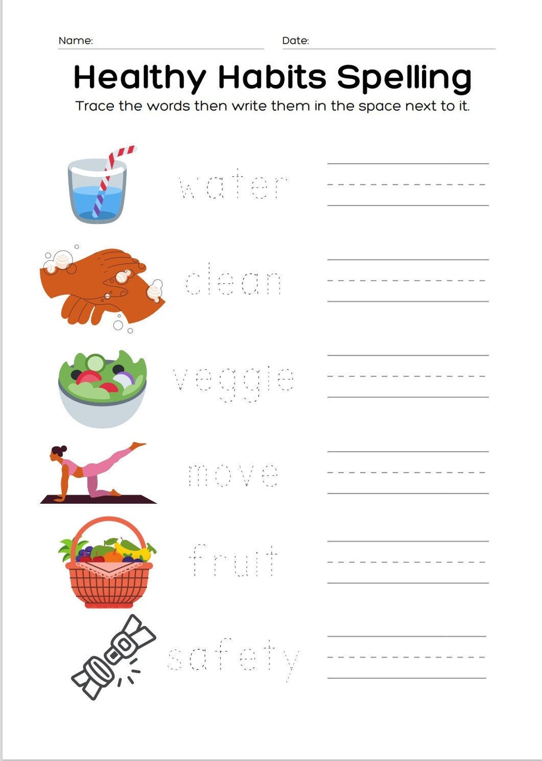 Healthy Habits Kindergarten Worksheets Etsy Canada Healthy Habits Kindergarten Worksheets Etsy Canada
