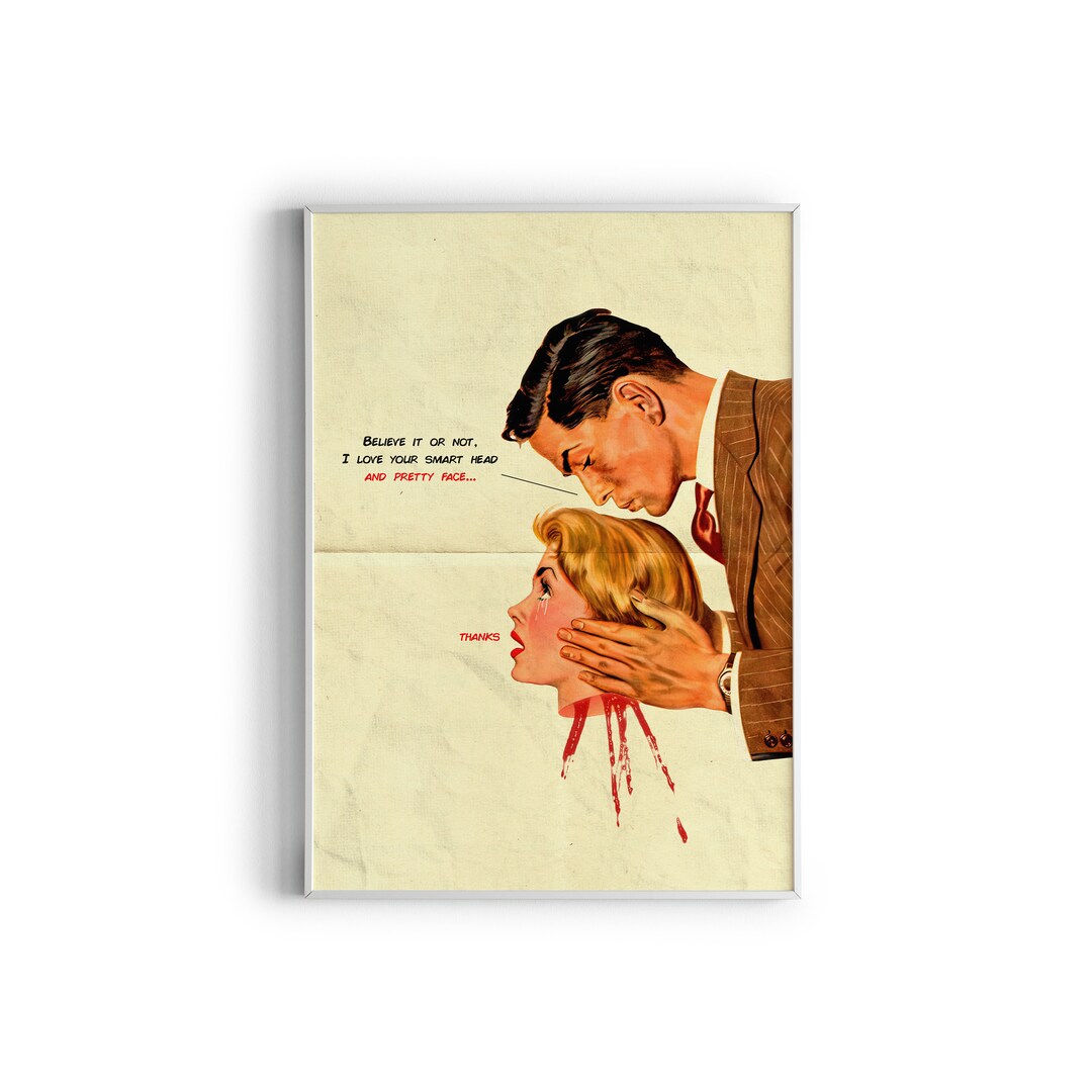 I Love Your Head Vintage Wall Art, Pin up Collage, Retro Wall Decor