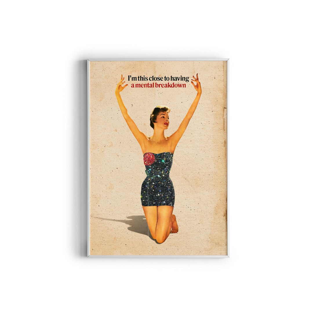 Mental Breakdown Vintage Wall Art Pin up Collage Retro Etsy