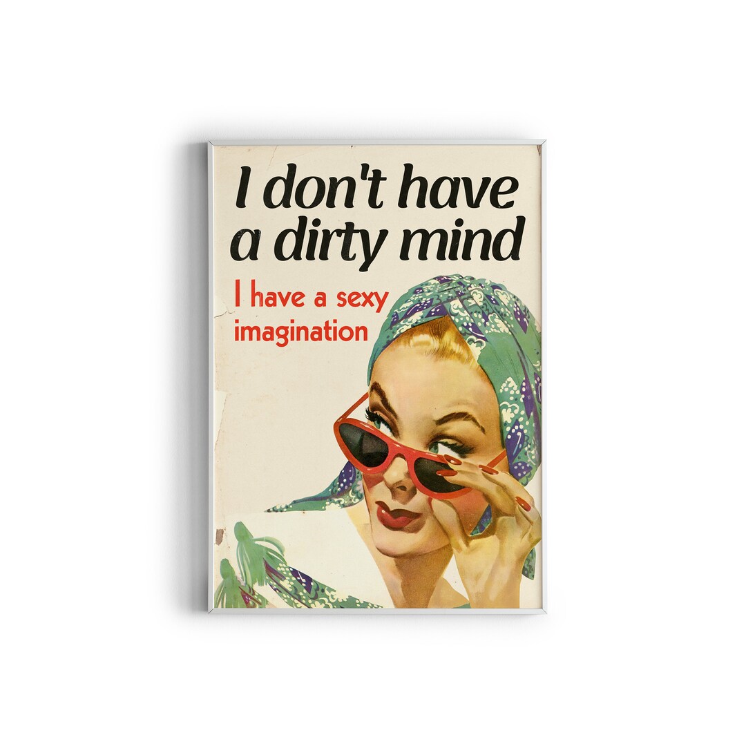 Sexy Imagination Vintage Wall Art, Pin up Collage, Retro Wall Decor