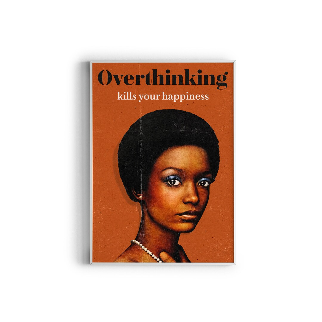 Overthinking Collage Overthinking V2 Vintage Wall Art, Beauty Collage, Retro Wall Decor ...
