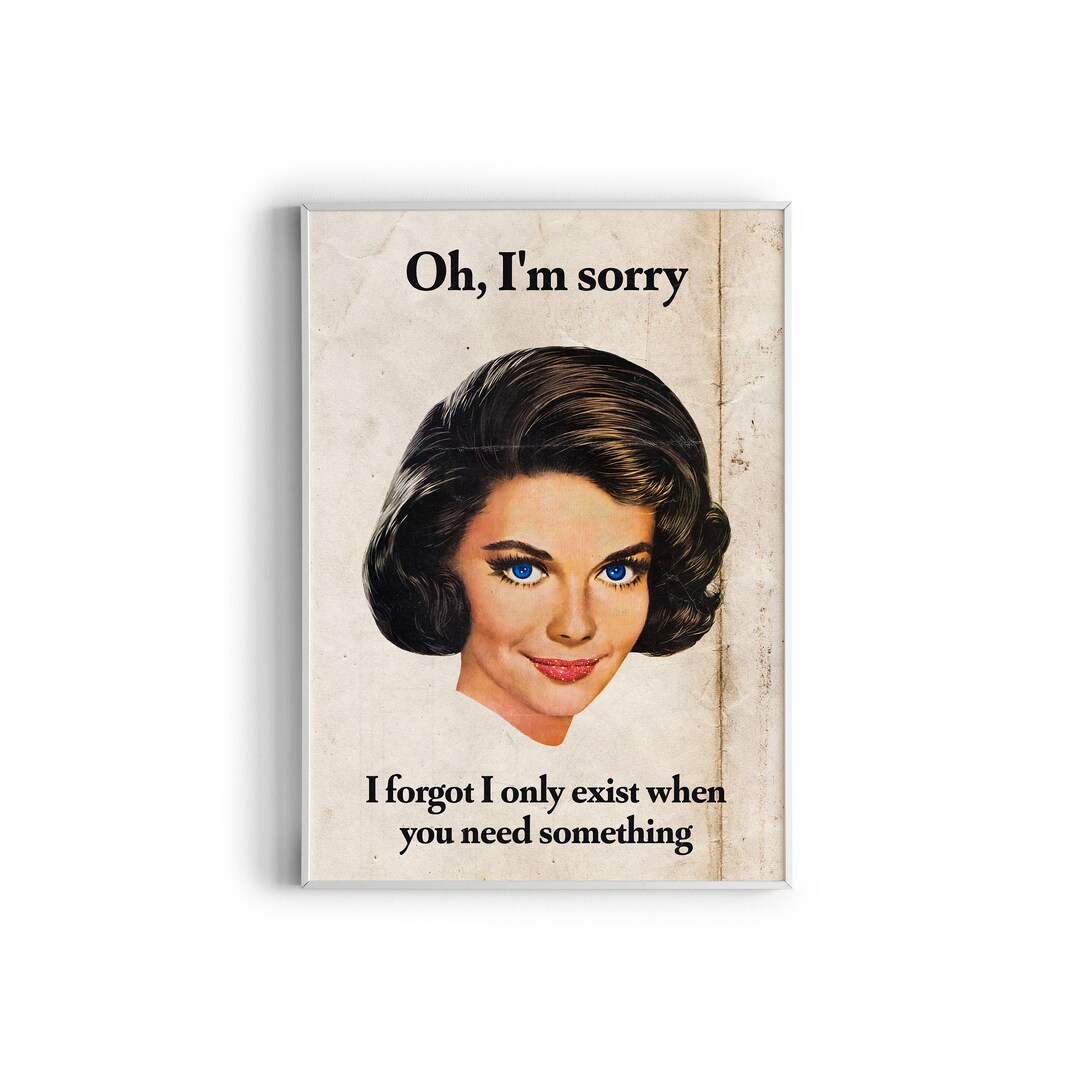 Your Needs Vintage Wall Art, Pin up Collage, Retro Wall Decor, Room