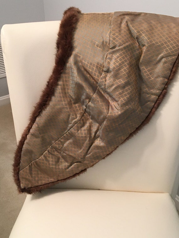 1950s Brown Mink Stole with Pockets