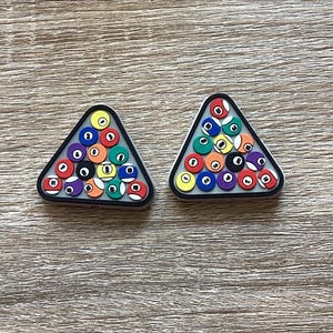 Billiard Balls, Pool Triangle Knitting Needle Stitch Stoppers, Point Protectors (Pair)