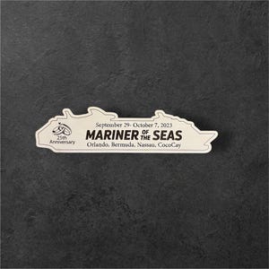 Cruise Ship Magnet | Custom Engraved Wood Cruise Gift Door Decoration | Travel Keepsake White