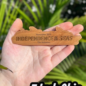 Cruise Ship Magnet | Custom Engraved Wood Cruise Gift Door Decoration | Travel Keepsake image 9