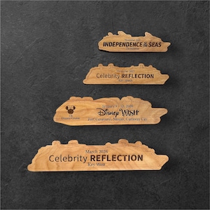 Cruise Ship Magnet | Custom Engraved Wood Cruise Gift Door Decoration | Travel Keepsake image 13
