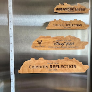 Cruise Ship Magnet | Custom Engraved Wood Cruise Gift Door Decoration | Travel Keepsake image 16