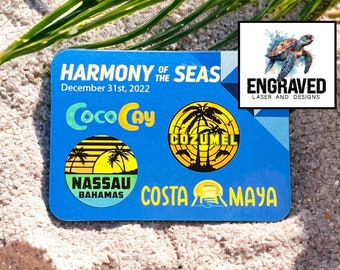 Cruise Magnet Decorations, Personalized Key Card Inspired Cruise Keepsakes, Custom Designs for Ports and Occasions