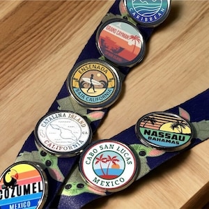Cruise Port Lanyard Lapel Pin, 1 Inch Destination Charm for Lanyard or Backpacks