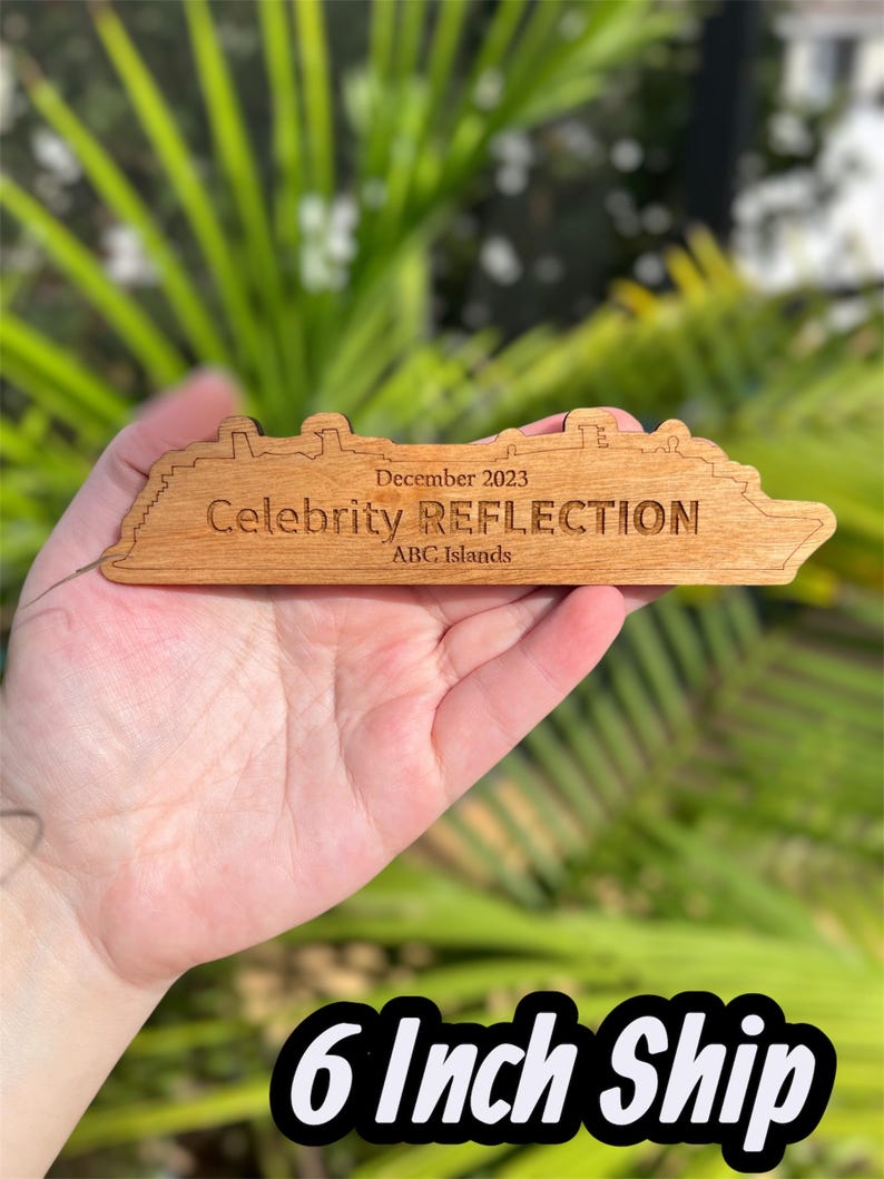 Cruise Ship Magnet | Custom Engraved Wood Cruise Gift Door Decoration | Travel Keepsake image 10