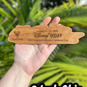 Cruise Ship Magnet | Custom Engraved Wood Cruise Gift Door Decoration | Travel Keepsake image 11