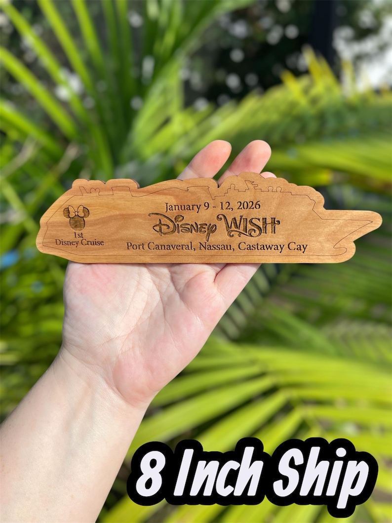 Cruise Ship Magnet | Custom Engraved Wood Cruise Gift Door Decoration | Travel Keepsake image 11