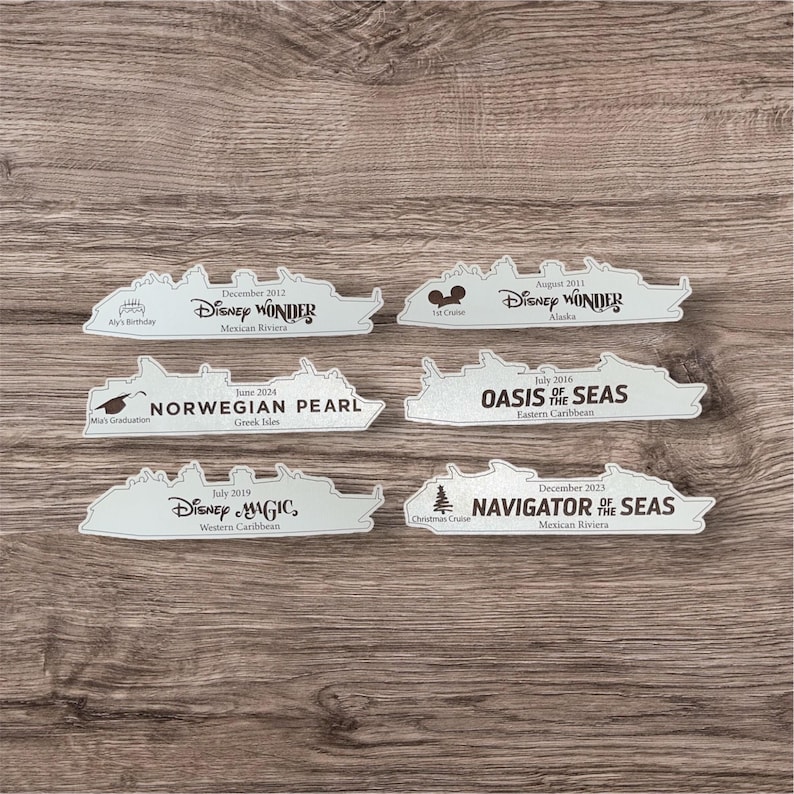 Cruise Ship Magnet | Custom Engraved Wood Cruise Gift Door Decoration | Travel Keepsake image 14