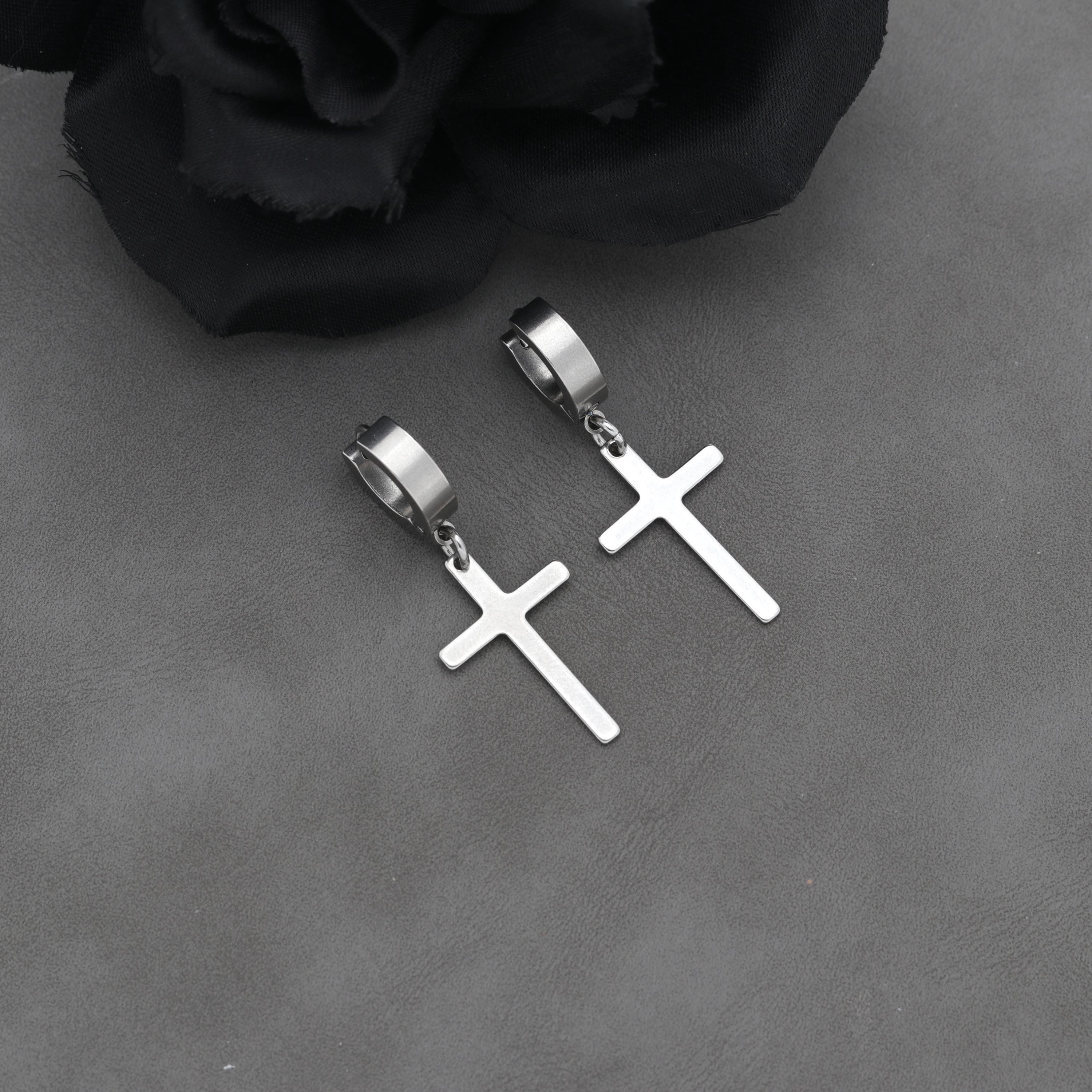 Dangle Earrings Jimin Cross Earrings Sterling Silver Jimin Cross