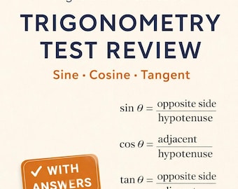 Algebra 2 Precalculus Trigonometry Test Review Worksheet (PDF)