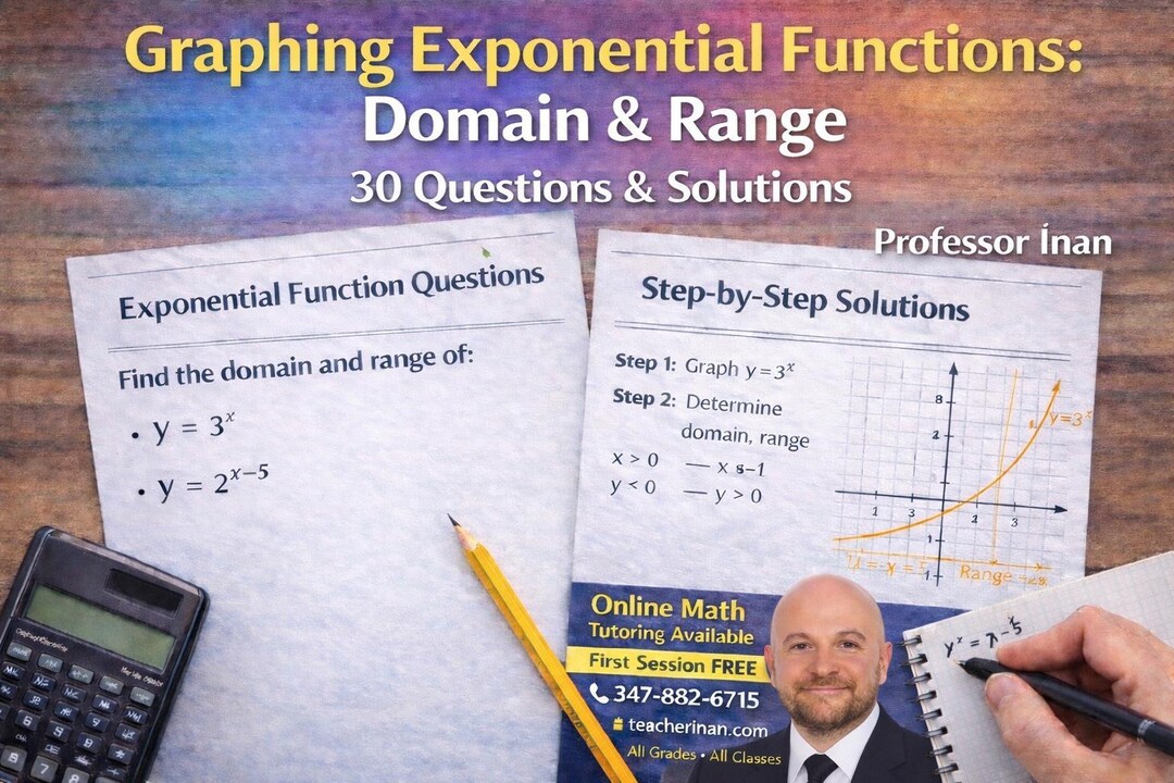 Exponential Functions: Domain & Range Worksheet With Solutions (PDF) - Etsy