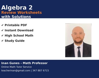 Algebra 2 Prüfung Arbeitsblätter mit Lösungen | Mathe-Lernleitfaden für die Oberstufe (druckbare PDF-Datei)