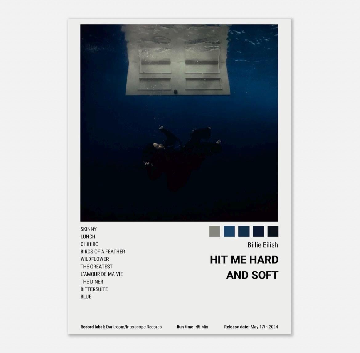 Billie eilish poster hit me hard and soft - Etsy 日本