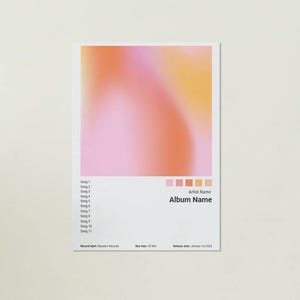Custom Digital Album Cover Poster, Minimal Poster, Music Poster, Album Art, Wall Decor