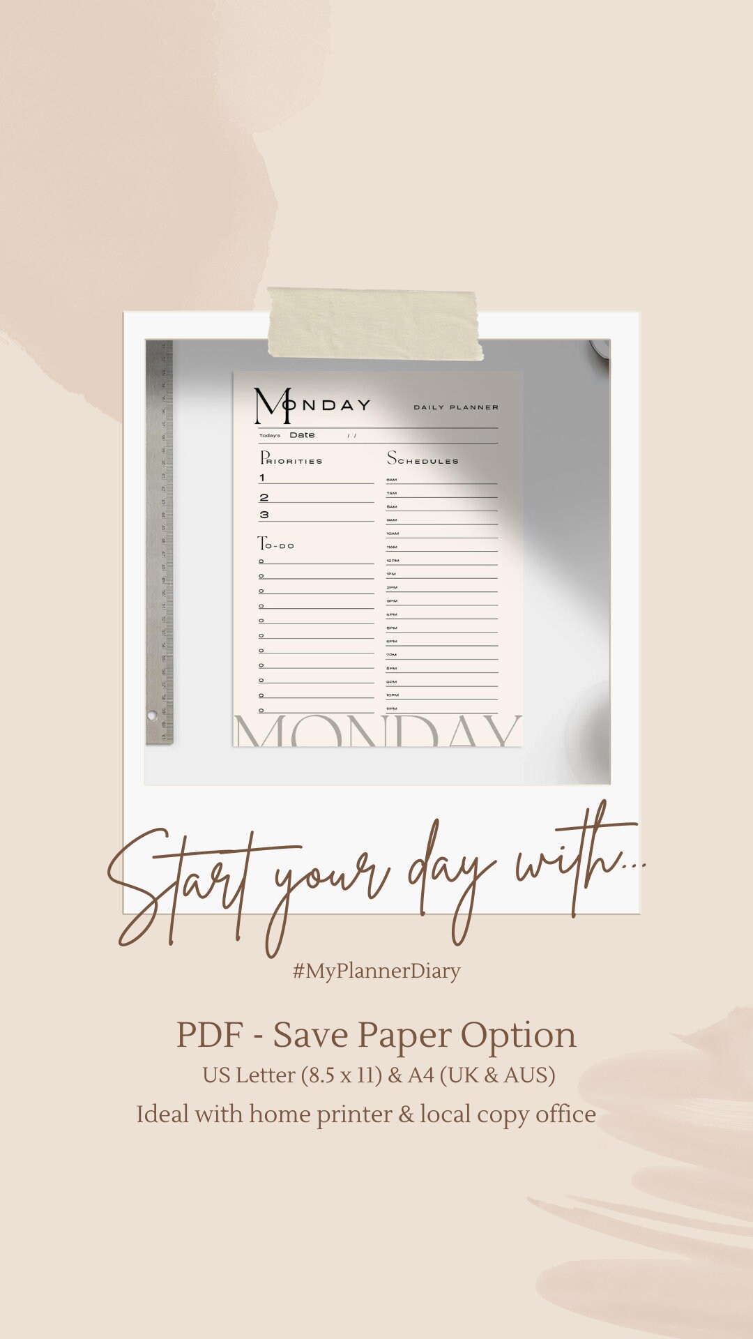 Printable Daily/weekly Planner, To-do List, Scheduler, Organizer - Etsy