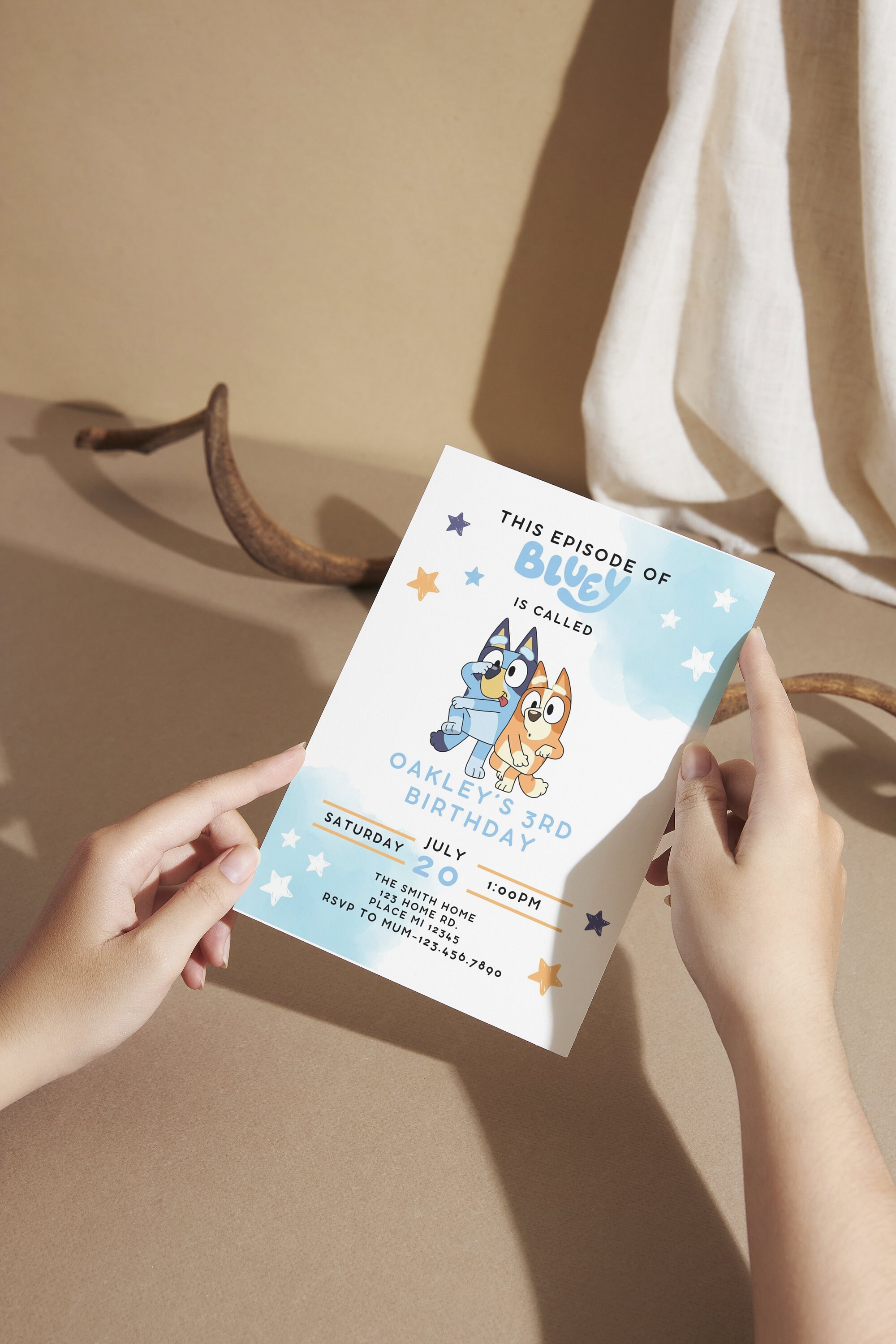 Wackadoo Bluey Birthday Invite
