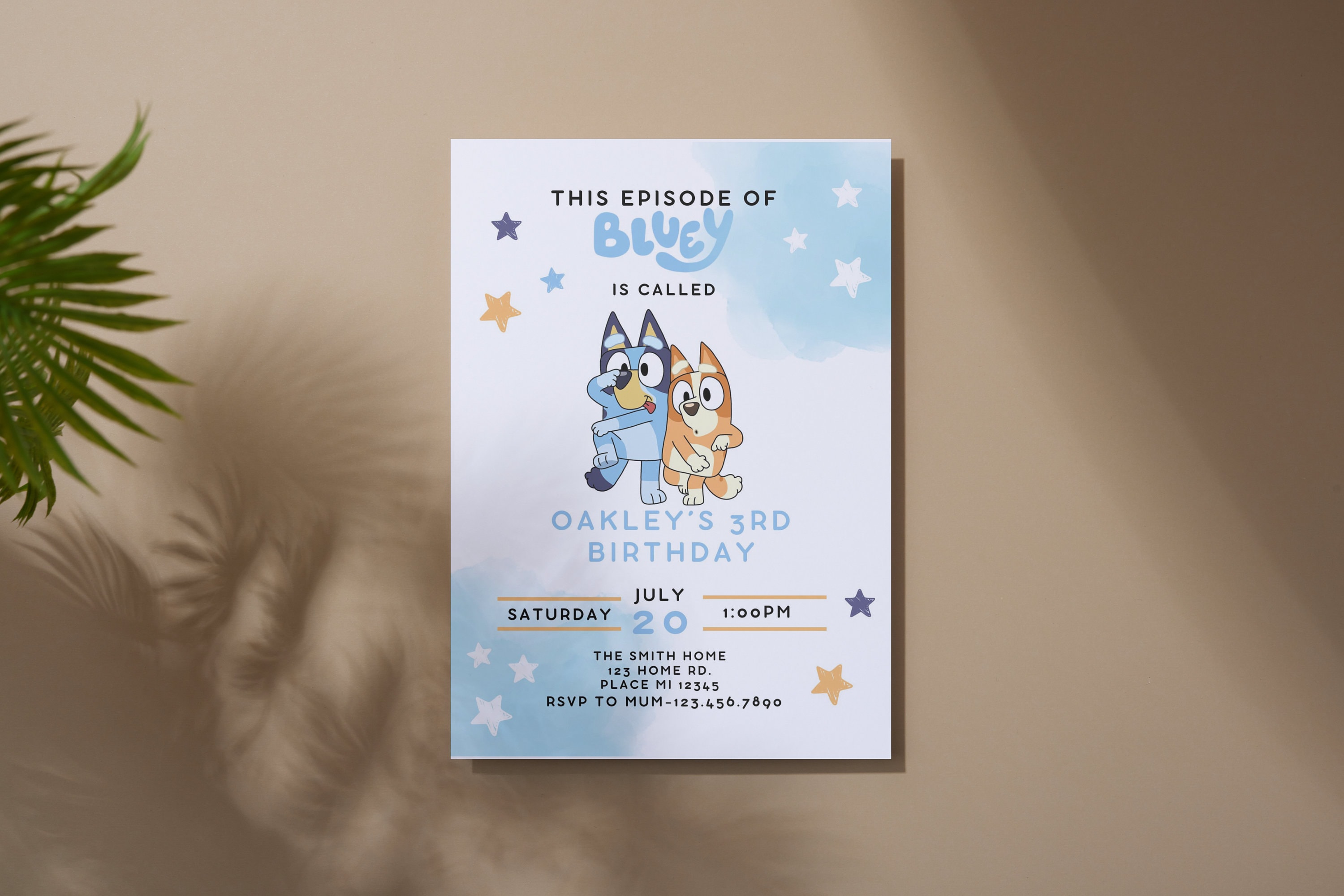 Wackadoo Bluey Birthday Invite