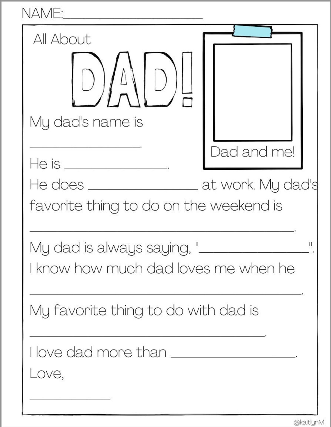 All About My Dad Etsy