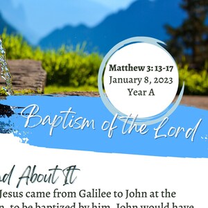 Baptism of the Lord Youth Group Lesson