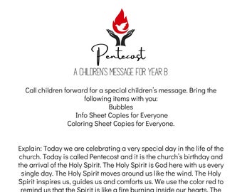 Pentecost Sunday Children's Message