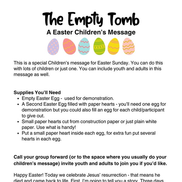 Easter Sunday Children's Message