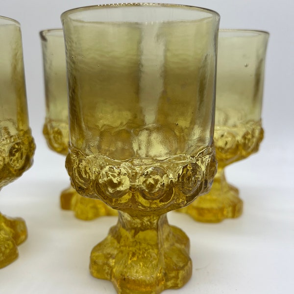 Set of 4 MCM Tiffin Franciscan Madiera Cornsilk Goblets