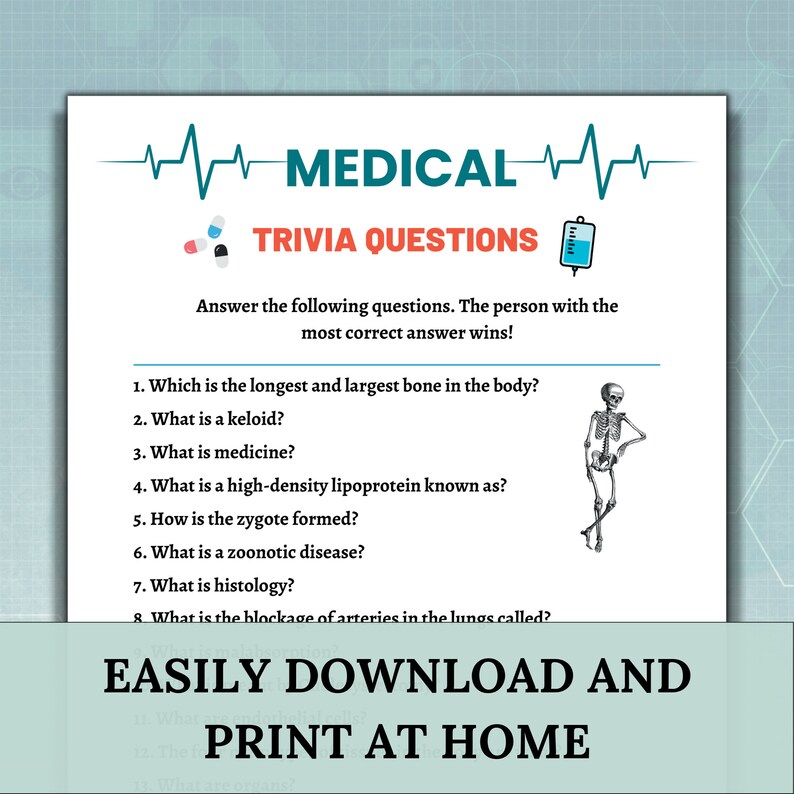 Medical Trivia Gamemedical Games for Nurse Doctormedical Party ...