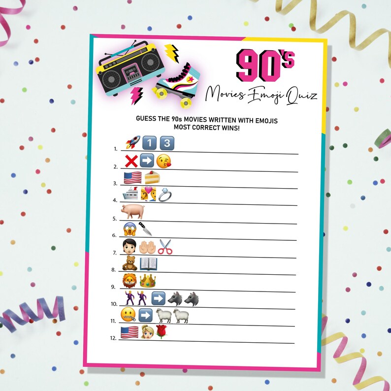 90s Party Games90s Printable Games 90s Birthday Party - Etsy