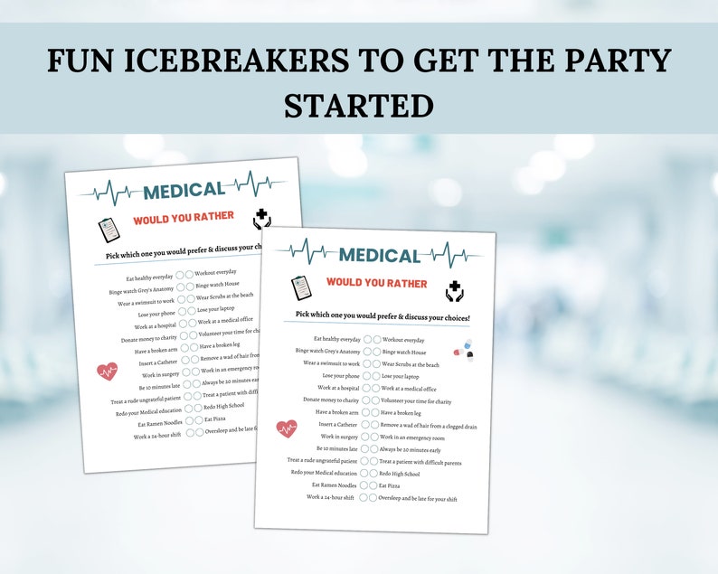 Medical Games Bundle for Nurse Doctormedical Party Etsy