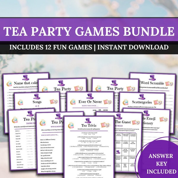 12 Tea Party Games|Mad Hatter Tea Party|Tea Party Activities|Printable Tea Party Games|Ladies Tea Party|Afternoon Tea Party Games For Adult