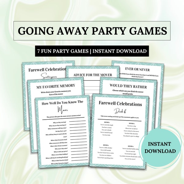Going Away Party Games|Farewell Party Games|Leaving Party Ideas|Leaving Party Games Printable| Adult Party Games|Instant Download