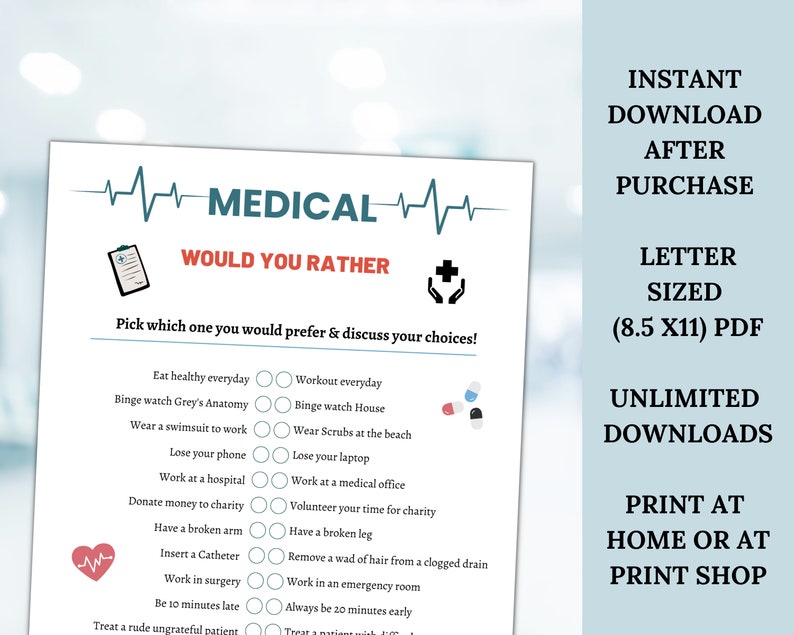 Medical Games Bundle for Nurse Doctormedical Party Etsy