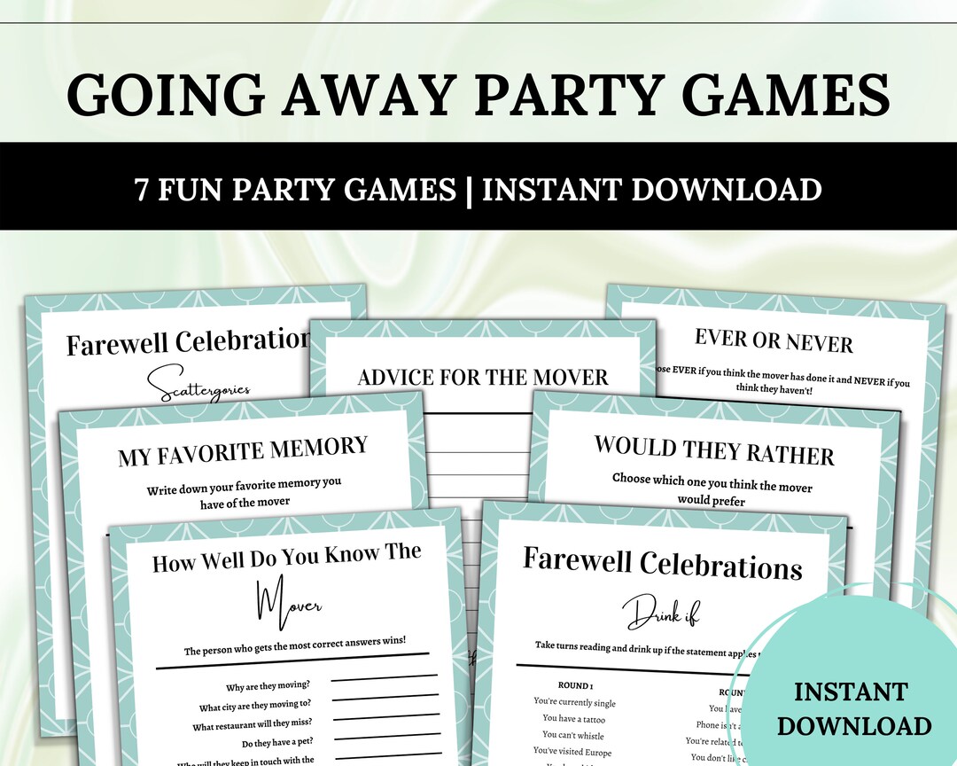 Going Away Party Gamesfarewell Party Gamesleaving Party Etsy