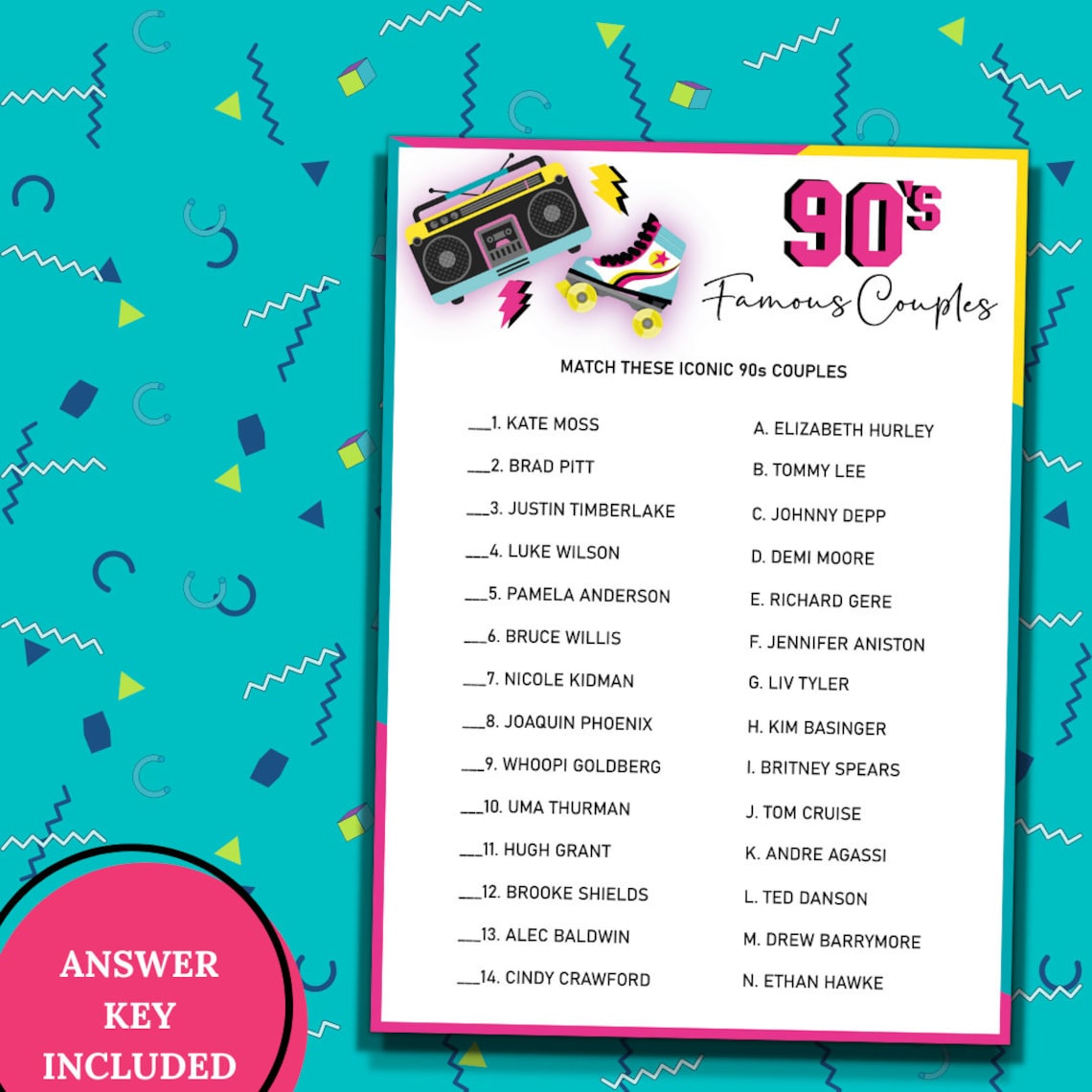 90s Party Games90s Printable Games 90s Birthday Party Games90s Themed 90s Party Games90s Printable Games 90s Birthday Party Games90s Themed