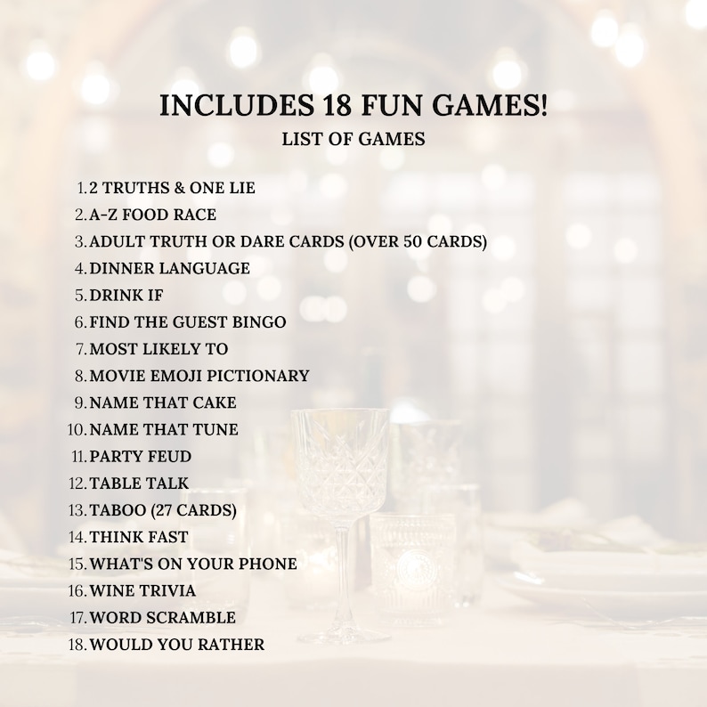 18 Printable Dinner Party Games Icebreaker Gamesdinner Table Party Gamesdinner Party Games for